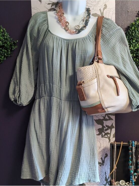 Chris & Carol Dresses & Skirts - Chris & Carol Textured Sage Romper